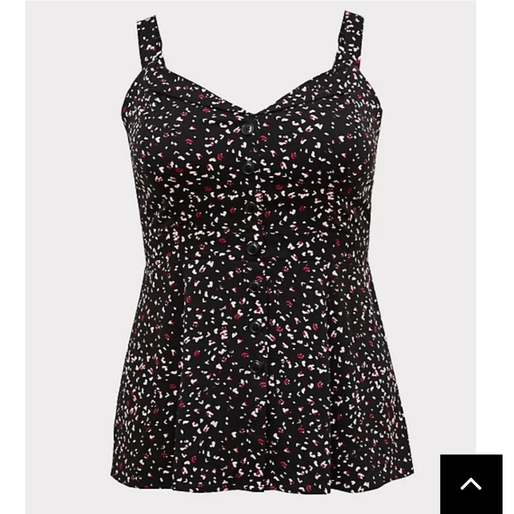 🆕♥️ 2X HEART BLACK LEOPARD CHALLIS FIT & FLARE CAMI♥️
